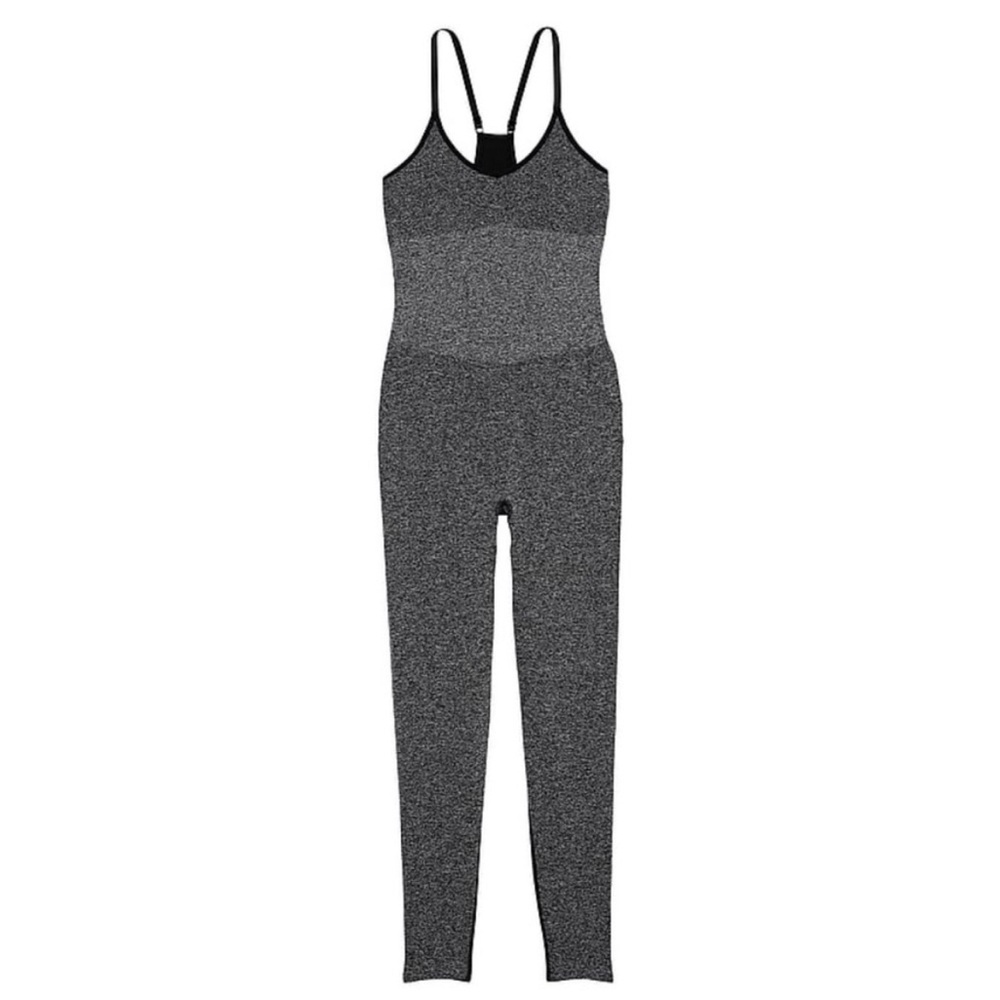 PINK | Women’s Seamless Workout Onesie in Pure Black Marl | NWOT - Picture 3 of 14